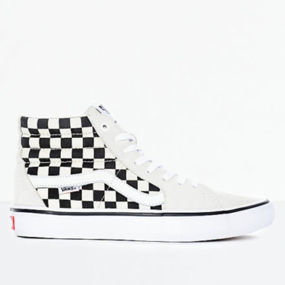 vans sk8 hi checkerboard white